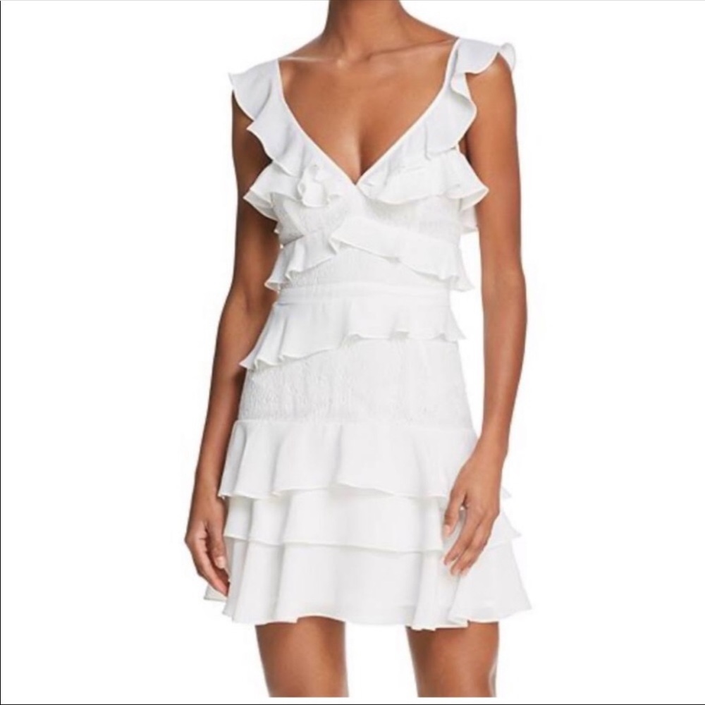 Bardot Babylon White Ruffle Dress XS NWT 🤍